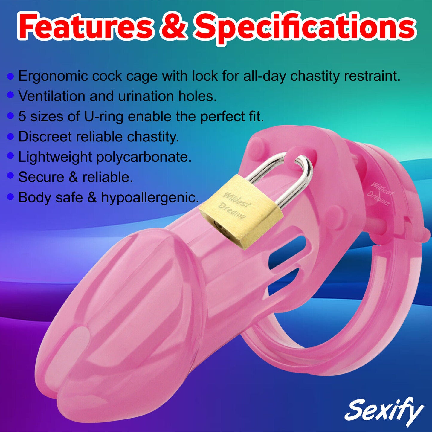 BDSM Cock Penis Cage Male Chastity Kit Fetish Restraint Bondage Device