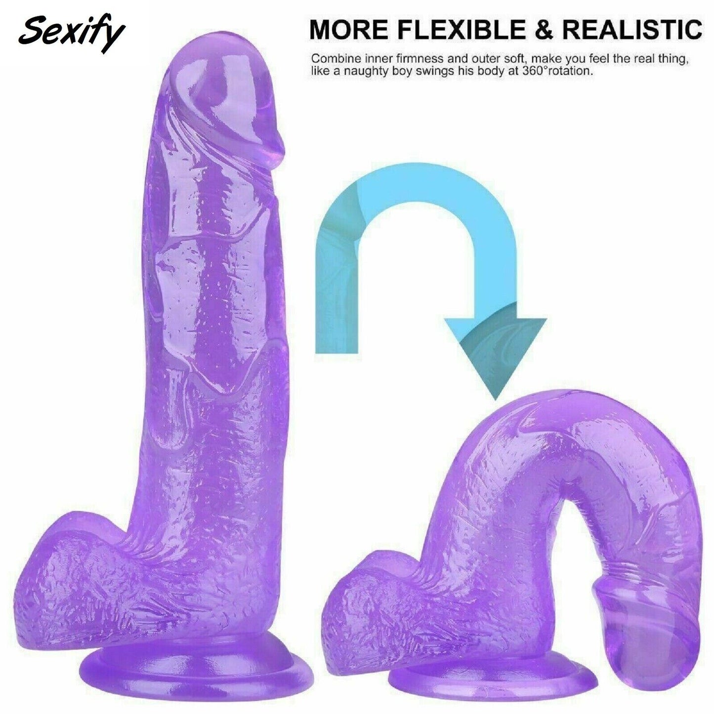 Dildo Dong Realistic Big Penis Cock Balls Viginal Anal Suction Cup Adult Sex Toy