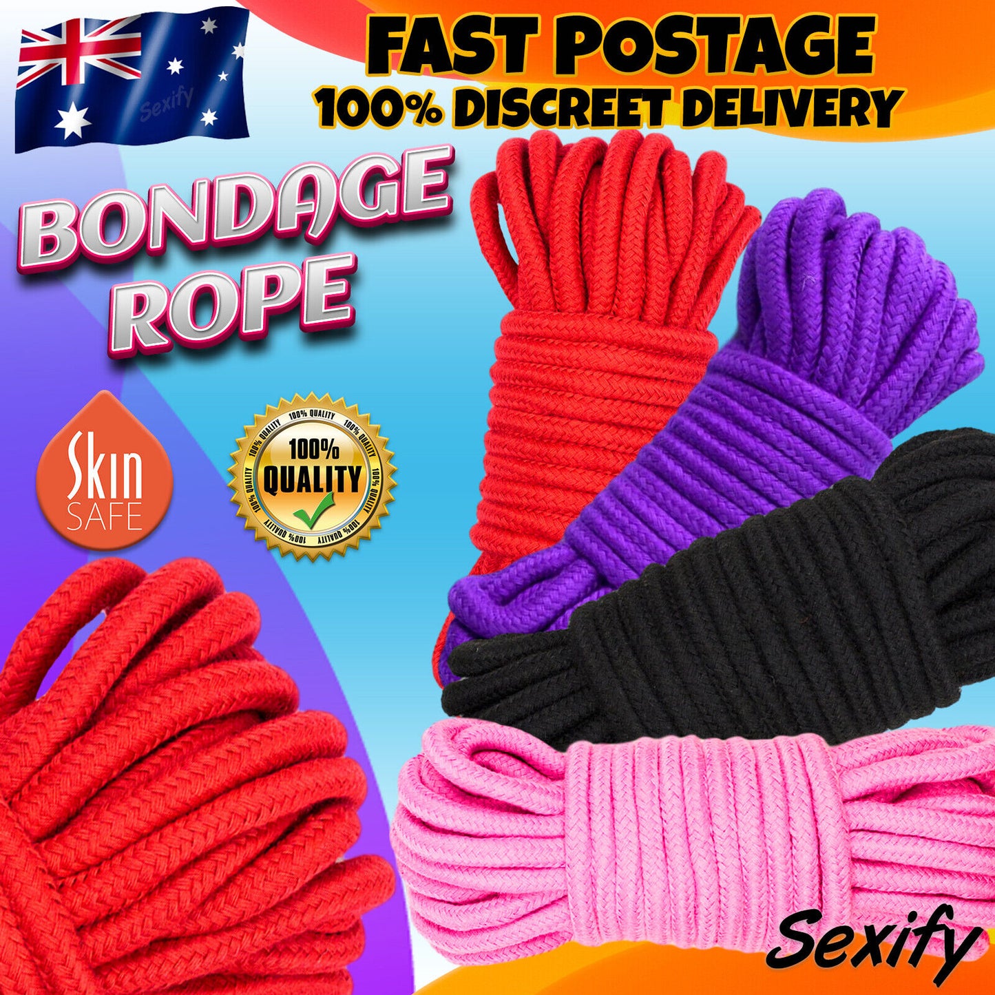 Bondage Rope Soft Restraints Tie Up Fetish BDSM Shibari S&M Sex Couples Games