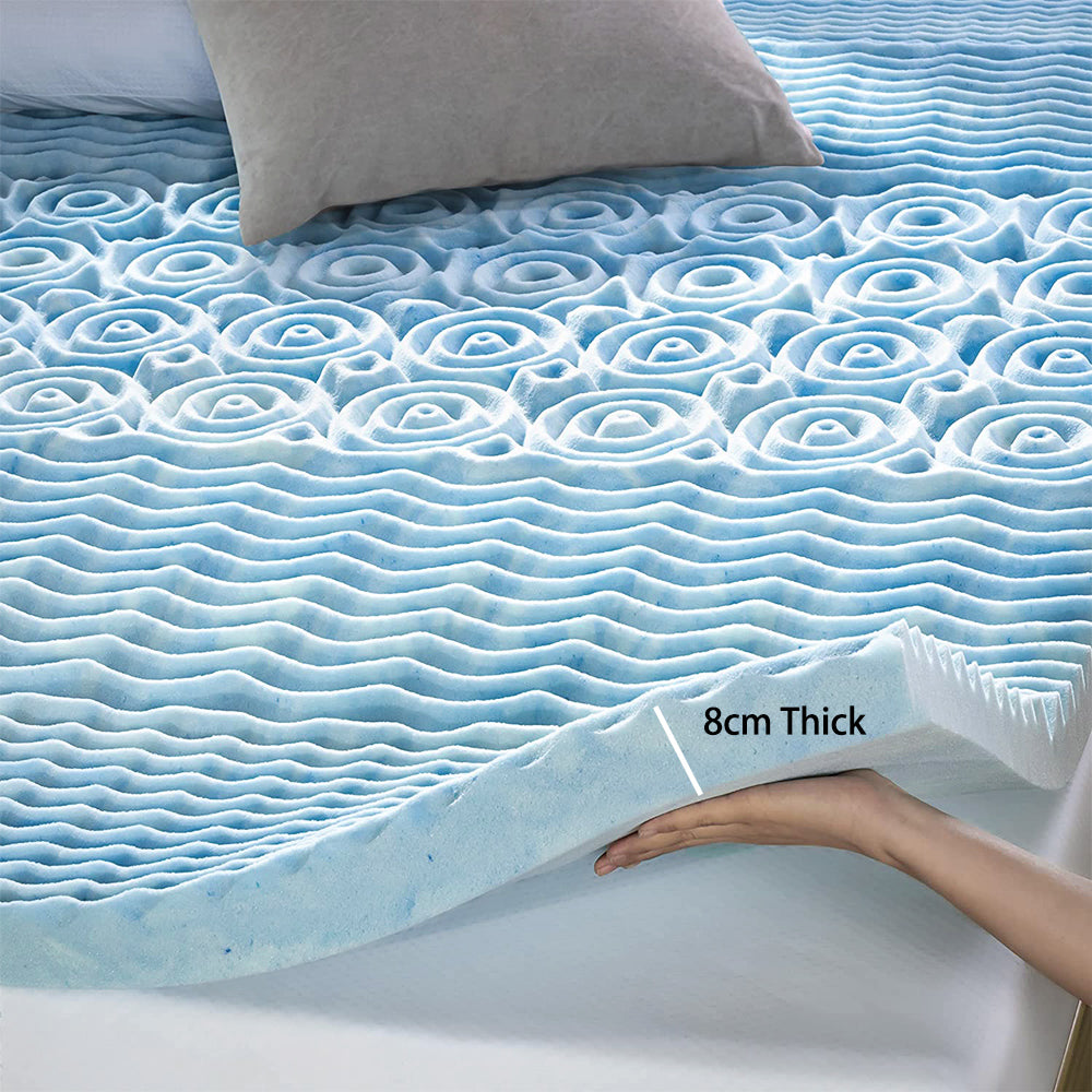7 Zone Memory Foam Topper Mattress Toppers Cool Gel Pad Mat Medium Firm 8cm Thick