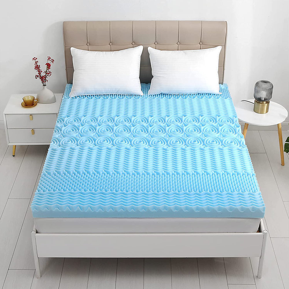 7 Zone Memory Foam Topper Mattress Toppers Cool Gel Pad Mat Medium Firm 8cm Thick