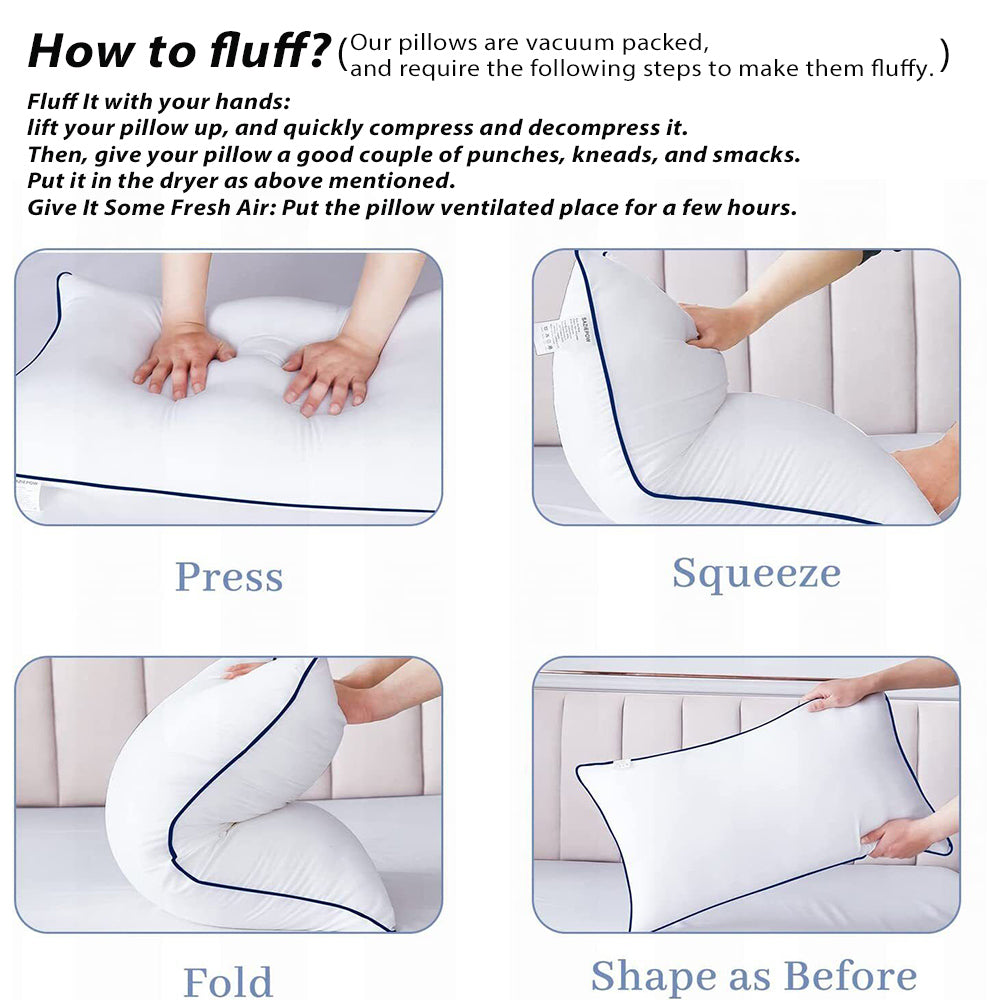 Twin Pack Hotel Quality Bed Pillow High Support Neck Pillows Medium Firm