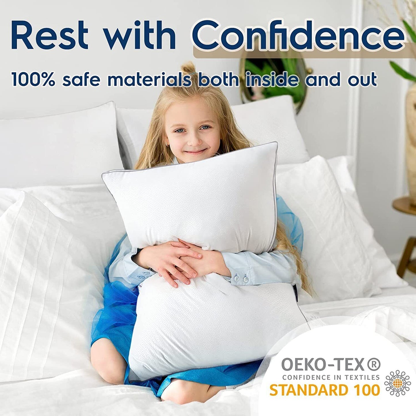 Twin Pack Hotel Quality Bed Pillow High Support Neck Pillows Medium Firm