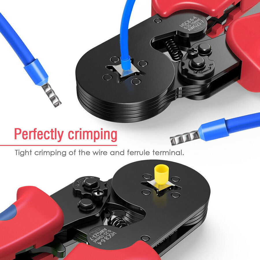 1200 Ferrule Crimper Plier Kit 0.25-10mm²Wire End Terminal Ratchet Crimping Tool