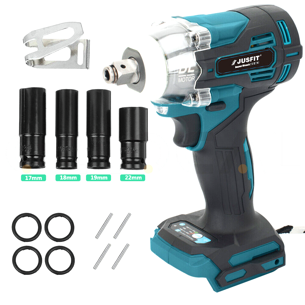 1/2'' Brushless Cordless Impact Wrench Rattle Gun Socket For Makita Battery 18V