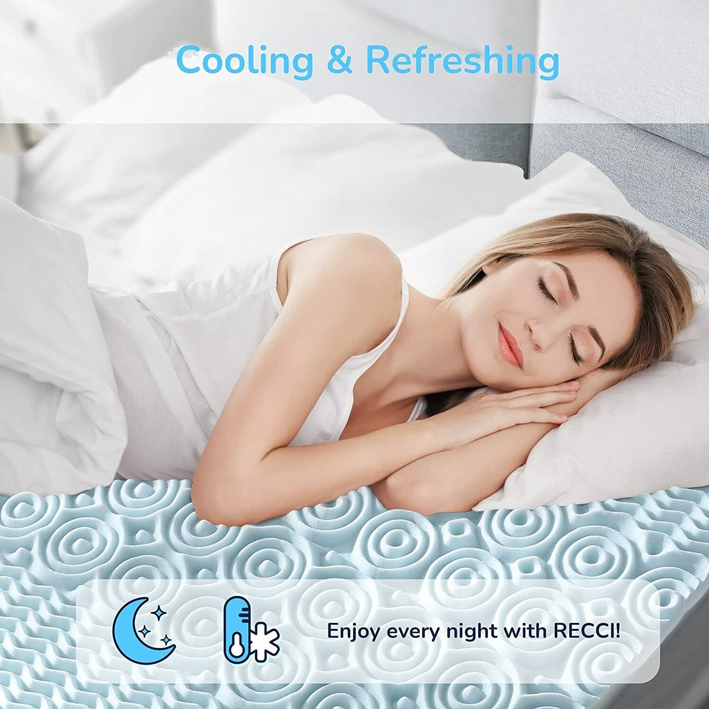 7 Zone Memory Foam Topper Mattress Toppers Cool Gel Pad Mat Medium Firm 8cm Thick