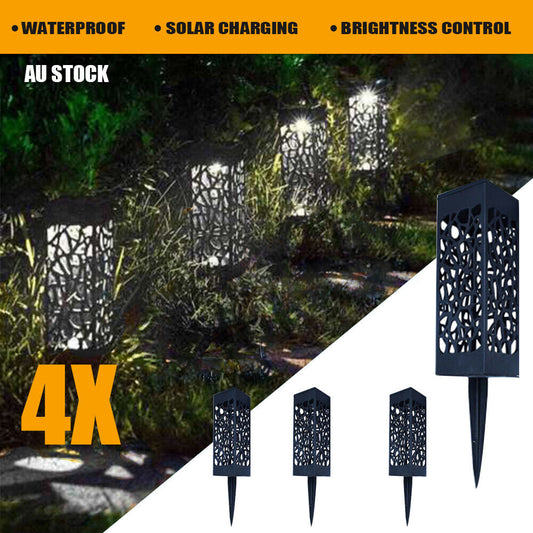 4pack LED Solar Garden Ground Lights Sensor Light Patio Lawn Lamp IP65 Waterproof