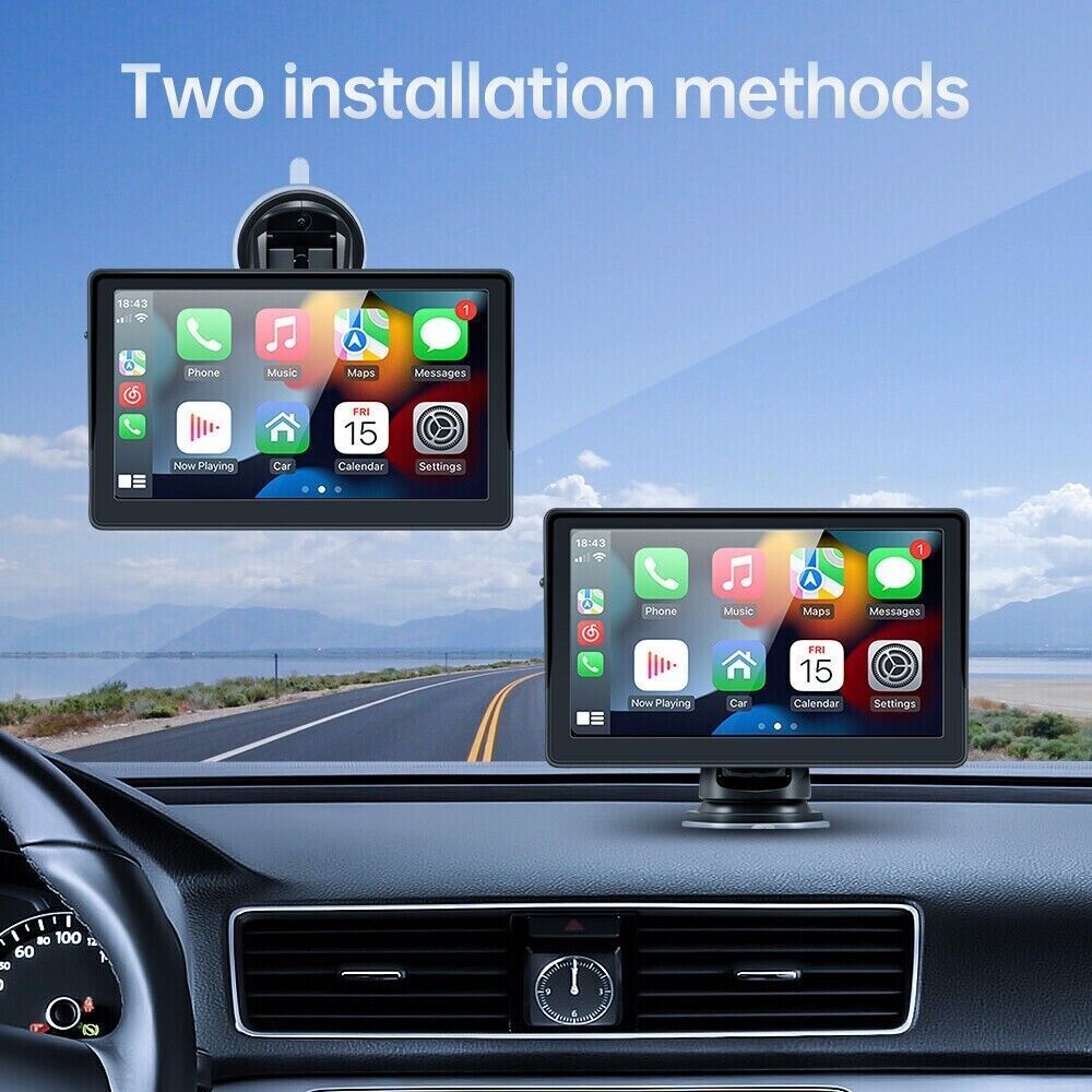 7" Portable Car Radio Player Bluetooth Apple Carplay Android Auto Reverse Camera