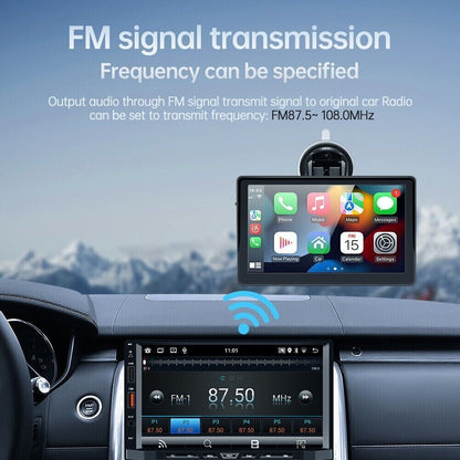 7" Portable Car Radio Player Bluetooth Apple Carplay Android Auto Reverse Camera