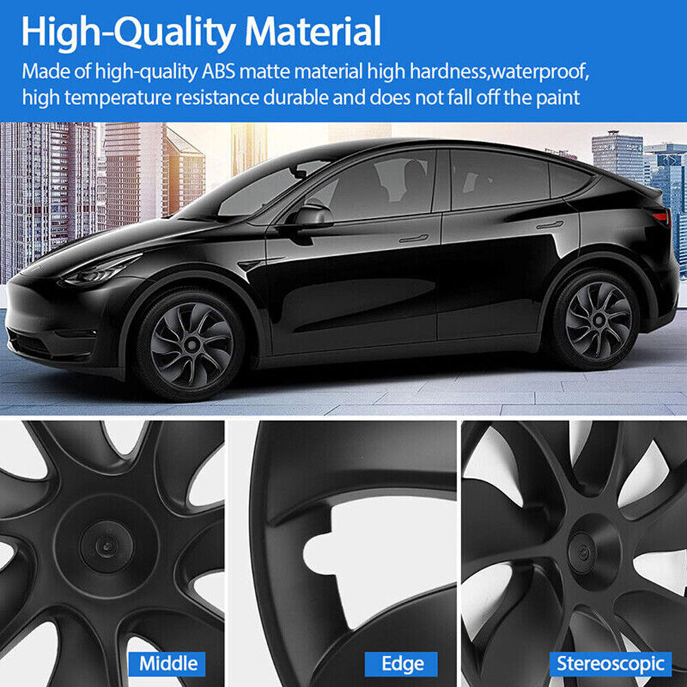 4X Tesla Model Y Wheel Cover Caps 19 Inch Rim Hubcap Hub Cap Matt Black Grey AU