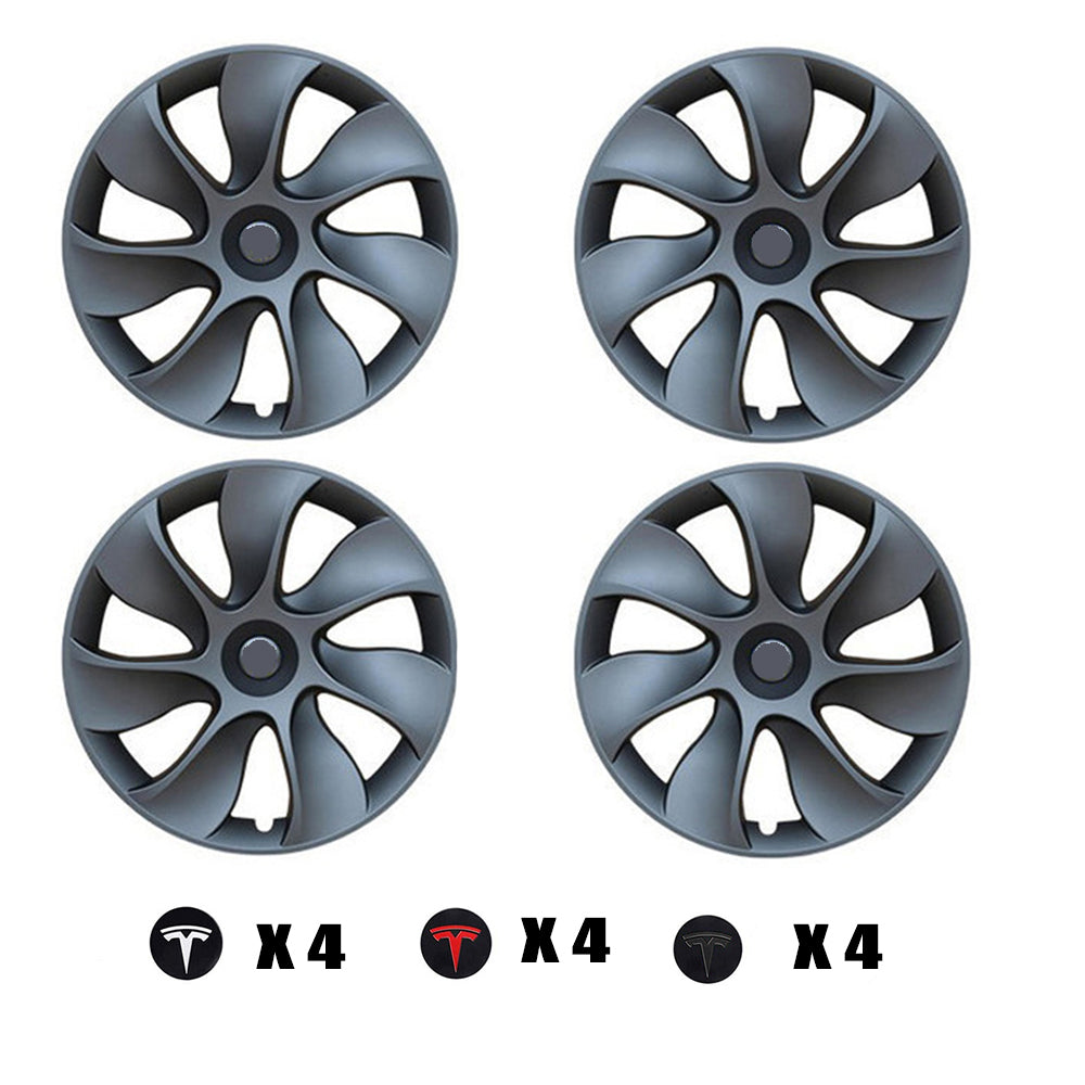 4X Tesla Model Y Wheel Cover Caps 19 Inch Rim Hubcap Hub Cap Matt Black Grey AU