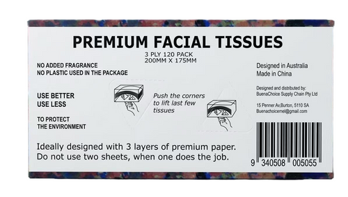 3-Ply Facial Tissues 40 Boxes/Case