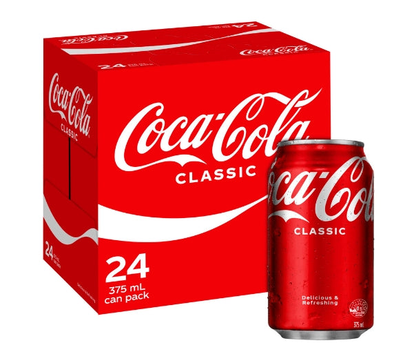 Coca-Cola Classic Soft Drink Multipack Cans 24x375mL | 24 pack