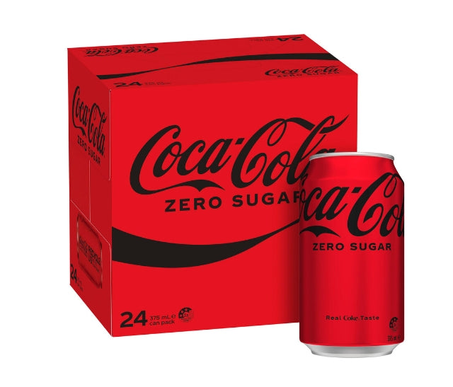 Coca-Cola Zero Sugar Soft Drink Multipack Cans 24x375mL | 24 pack