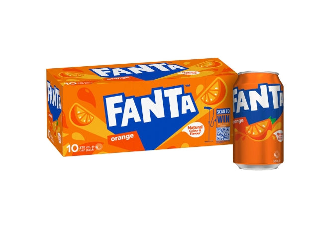 Fanta Orange Soft Drink 10x375mL | 10 pack