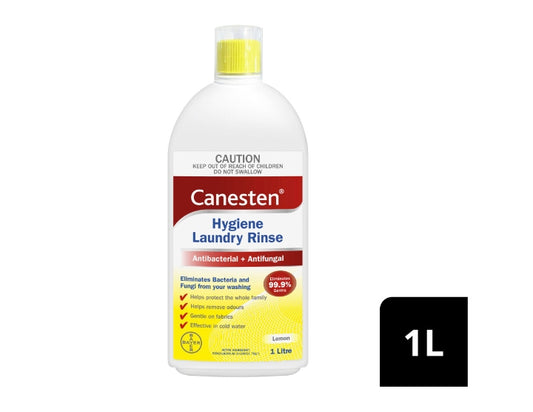 Canesten Antibacterial and Antifungal Hygiene Laundry Rinse Sanitiser Lemon Scented | 1L