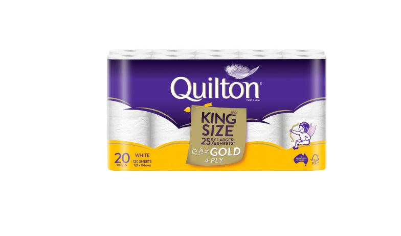 Quilton King Size Gold 4 Ply Toilet Tissue | 20 pack