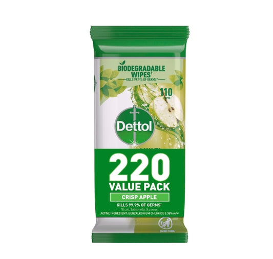 Dettol Multipurpose Disinfectant Cleaning Wipes Apple | 220 pack