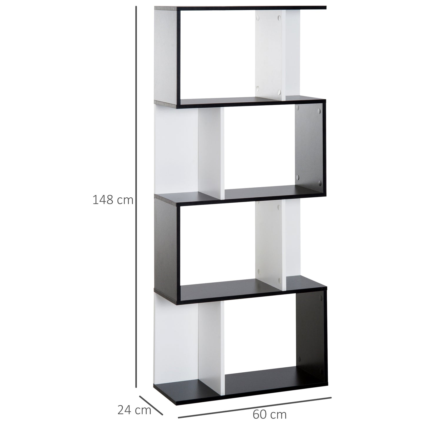 4 level storage cabinets-black and white