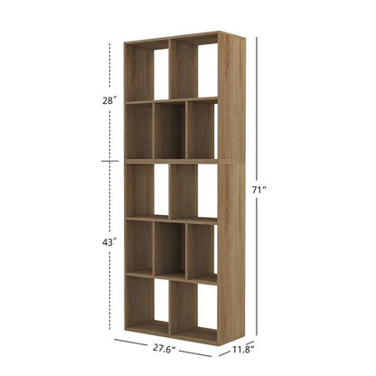 5-layer storage cabinet-oak