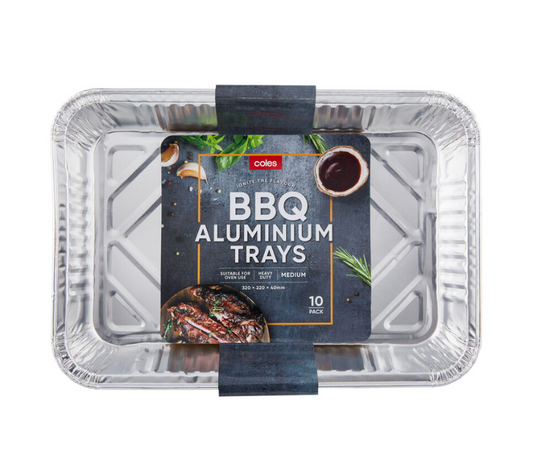 Coles BBQ Aluminium Medium Trays | 10 pack - Big Depot Australia