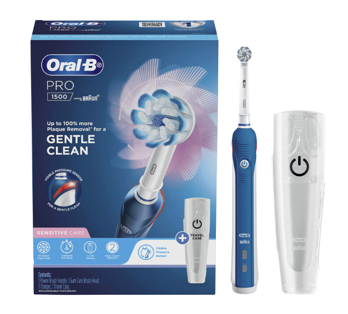 Oral B Pro 1500 Electric Toothbrush With Travel Case | 1 pack - Big Depot Australia