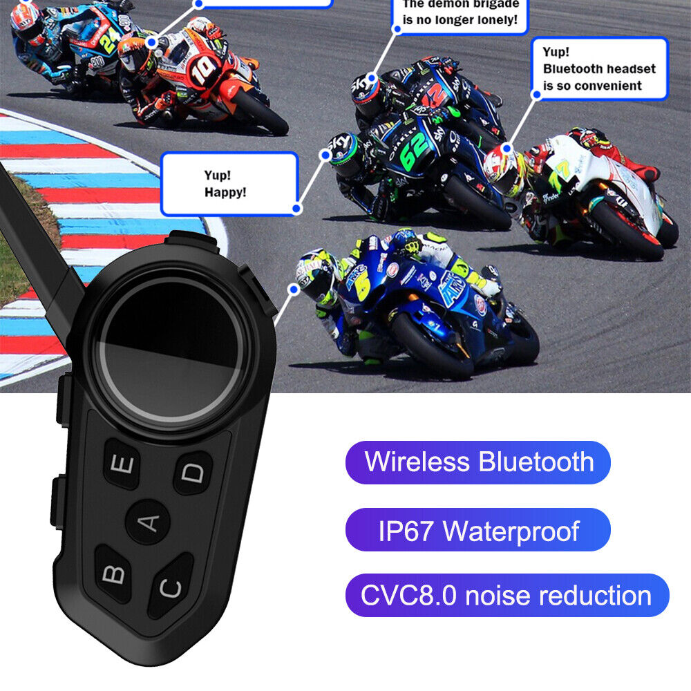 6Riders Intercom Communication Motorcycle Bluetooth Helmet Headset Interphone