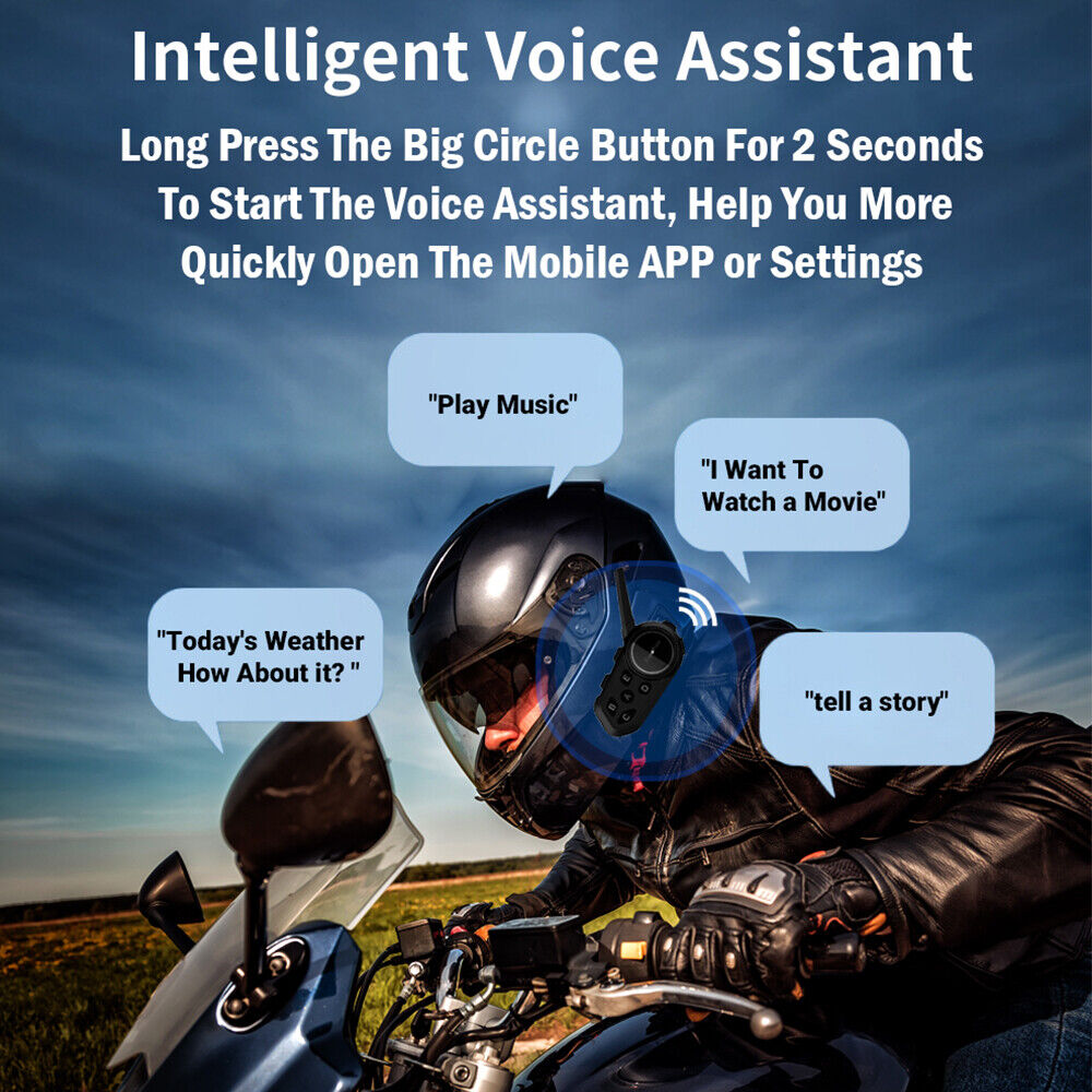 6Riders Intercom Communication Motorcycle Bluetooth Helmet Headset Interphone