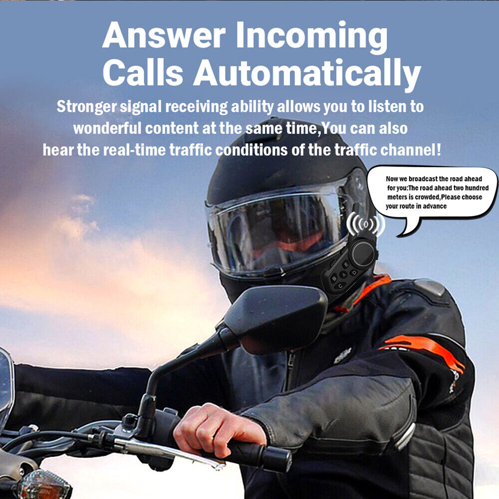 6Riders Intercom Communication Motorcycle Bluetooth Helmet Headset Interphone