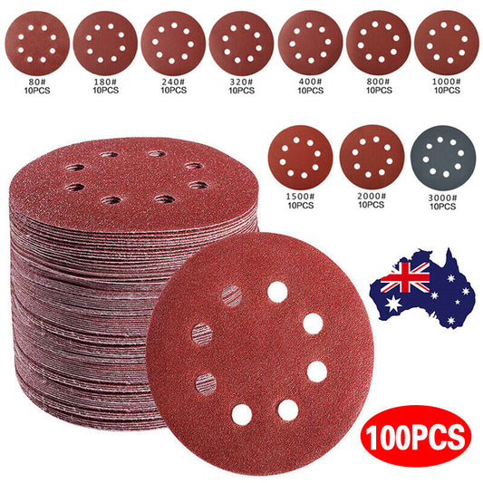 Sanding Discs 125mm 5 inch 8-Hole 80-3000 Mixed Grit Orbital Sander Pads Sandpaper