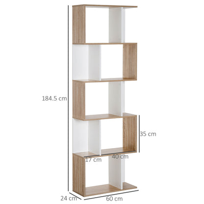 5 level storage cabinets-walnut and white