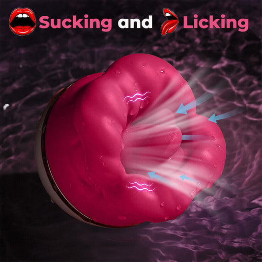 Licking Sucking Vibrator Tongue Clit Nipple G Spot Stimulator Massager Sex Toy