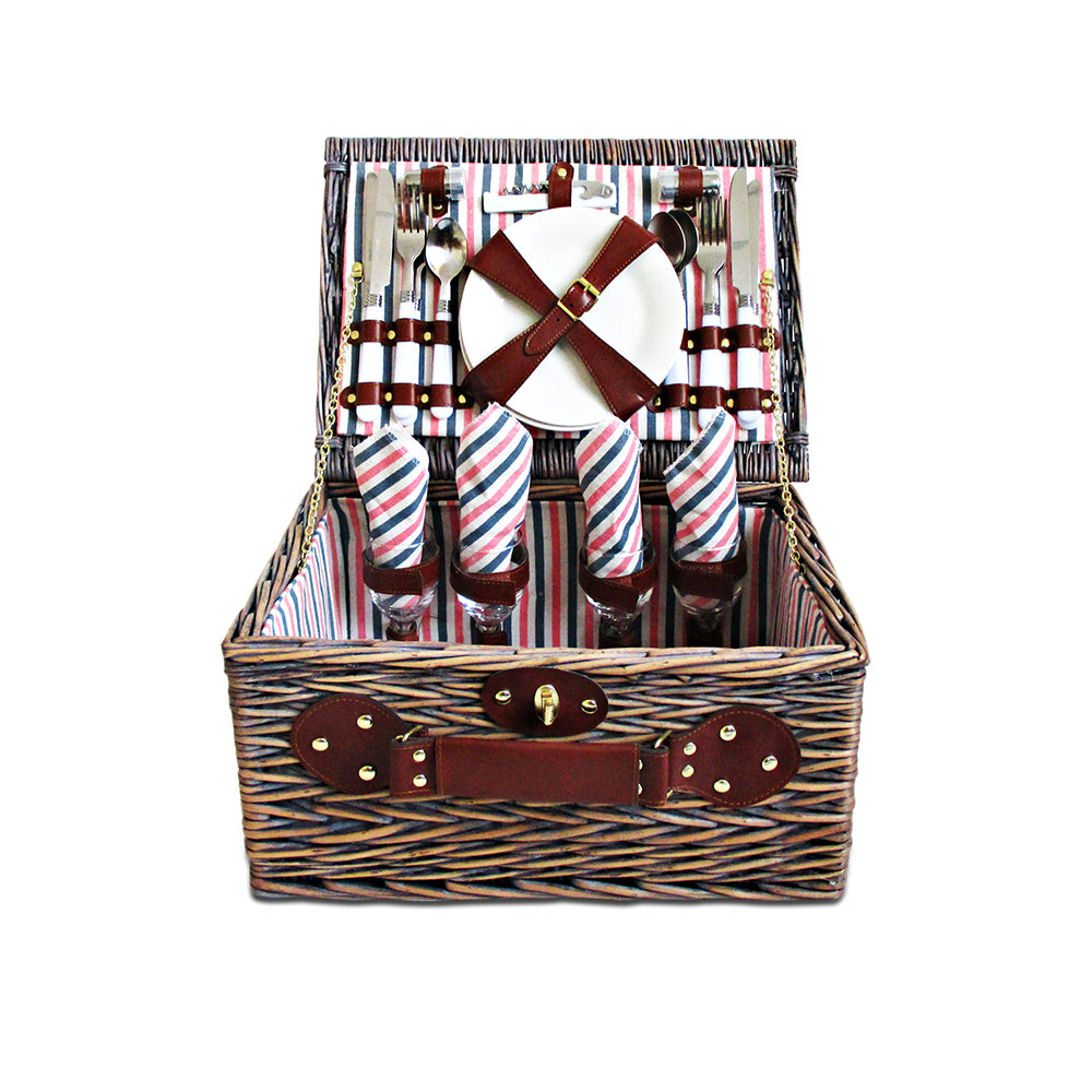 Alfresco 4 Person Picnic Basket Baskets Deluxe Outdoor Corporate Gift Blanket