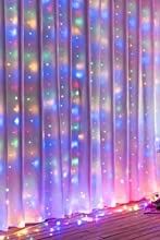 LED String Lights Curtain for Bedroom Wall Party, 8 Modes, USB Powered and IP64 Waterproof (3m x 3m)