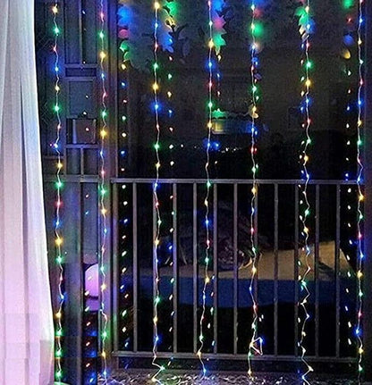 LED String Lights Curtain for Bedroom Wall Party, 8 Modes, USB Powered and IP64 Waterproof (3m x 3m)