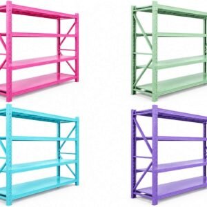 4-tier steel shelving unit — 2000 × 2000 × 600 mm